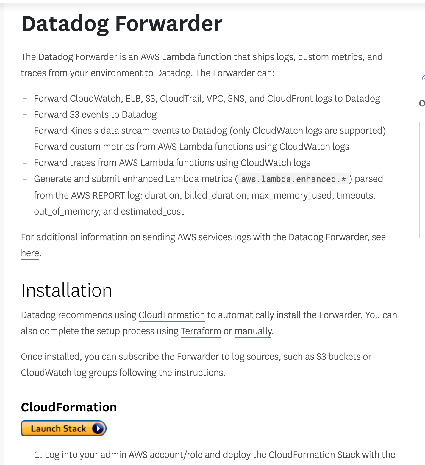 datadog forwarder